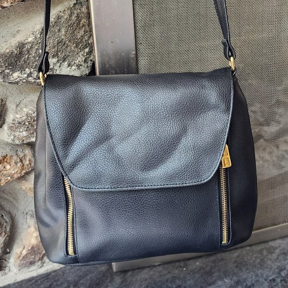 First Issue Black Faux Leather Shoulder Bag - Picture 8 of 16